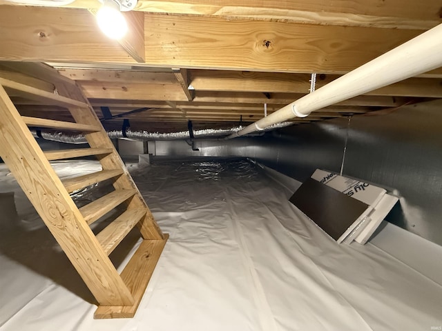 below grade area with crawl space