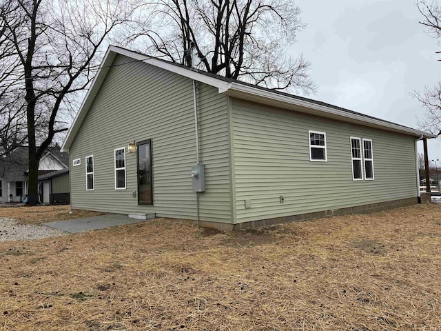 view of home's exterior featuring a patio