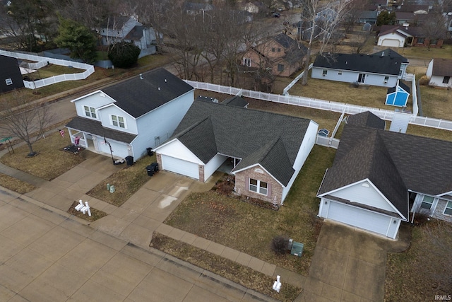 aerial view featuring a residential view