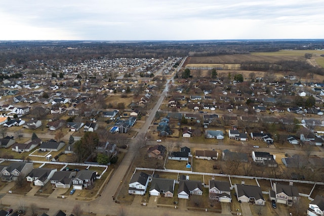 aerial view with a residential view