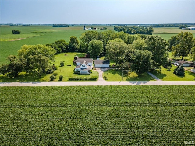 birds eye view of property featuring a rural view