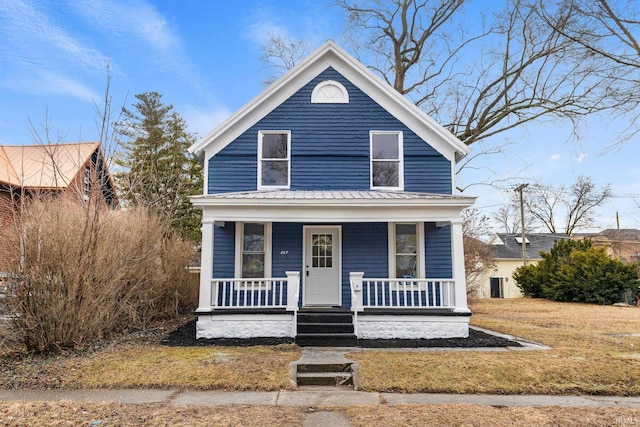 view of front of home featuring covered porch