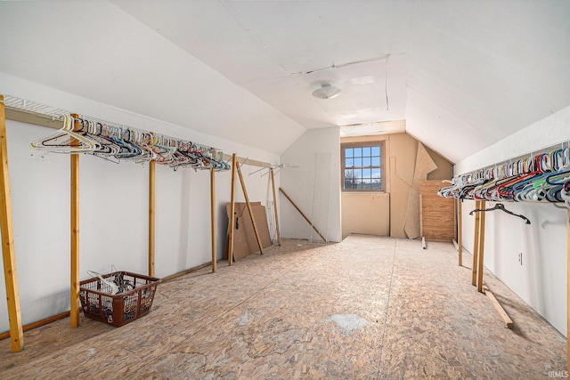 bonus room with vaulted ceiling