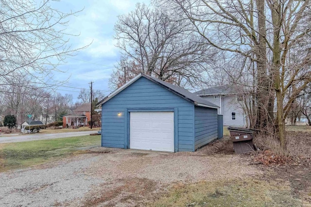 detached garage with driveway