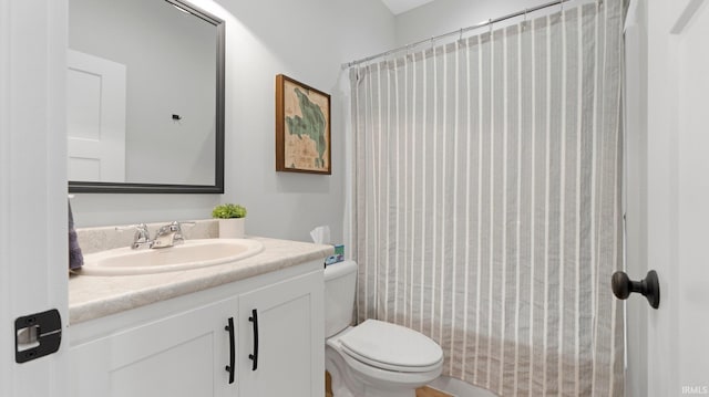 bathroom with toilet and vanity