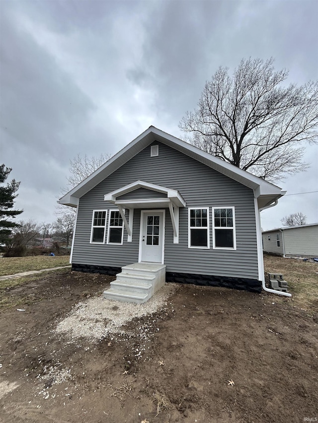 view of bungalow-style home