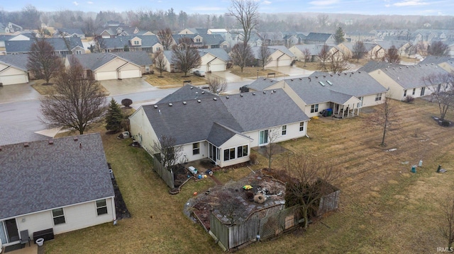 drone / aerial view with a residential view