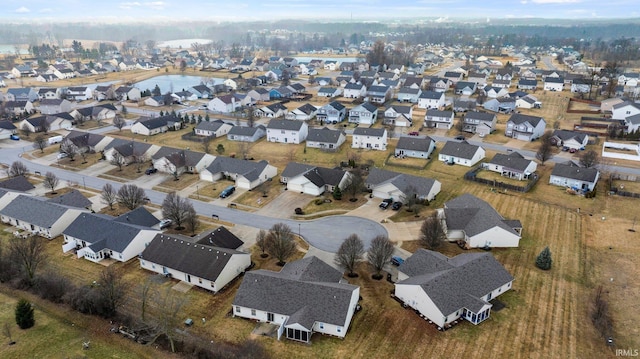 drone / aerial view with a residential view