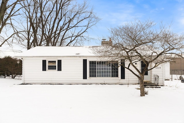 exterior space with a chimney