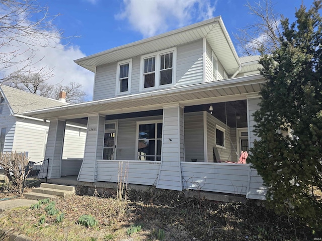 view of front of home with a porch