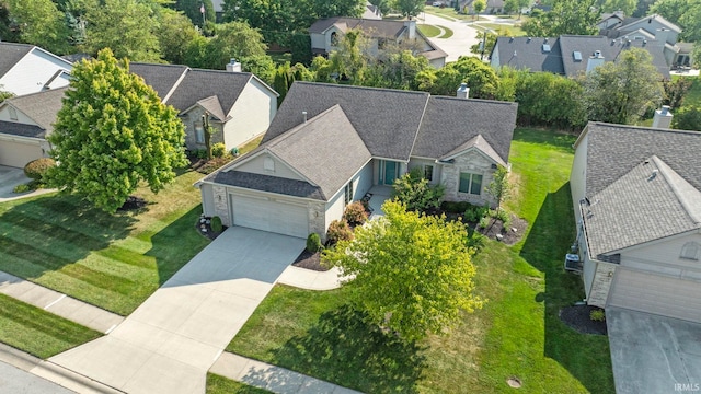 aerial view featuring a residential view