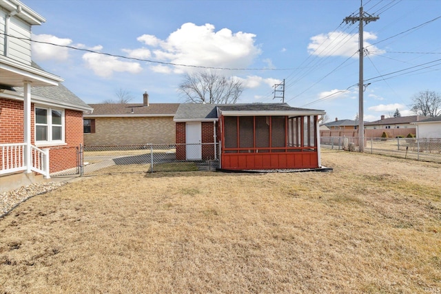 exterior space featuring a fenced backyard