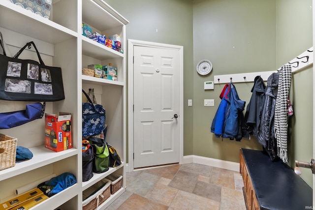 mudroom with baseboards