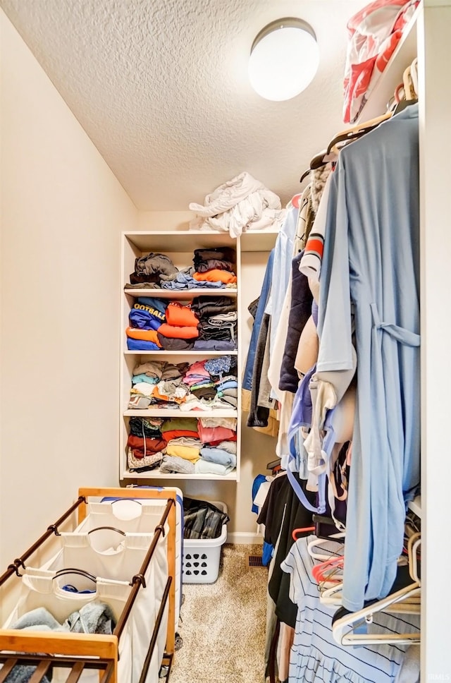 spacious closet featuring carpet