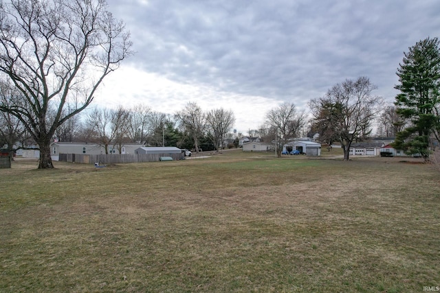 view of yard featuring fence