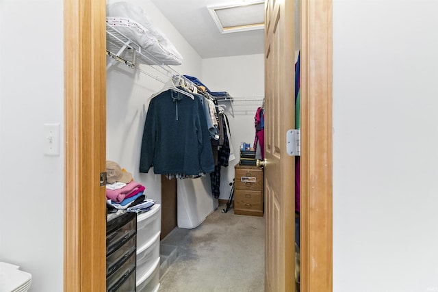 walk in closet with attic access