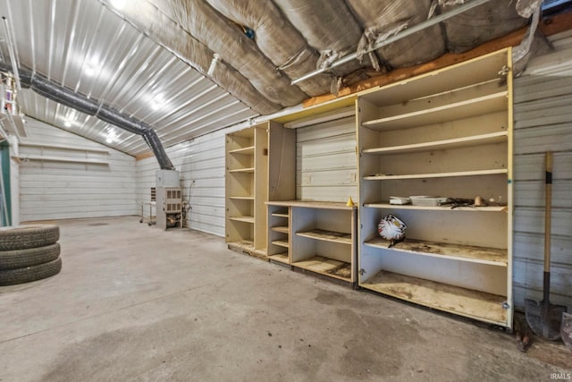 garage featuring metal wall