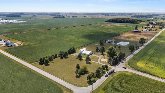 aerial view featuring a rural view