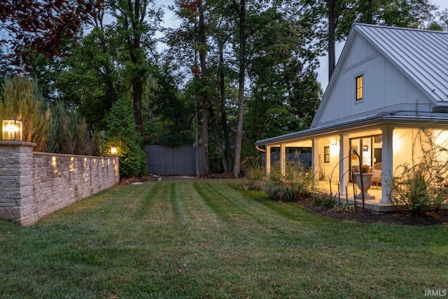 view of yard with fence