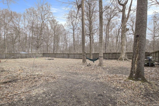 view of yard featuring a fenced backyard