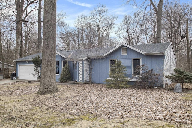 single story home with an attached garage