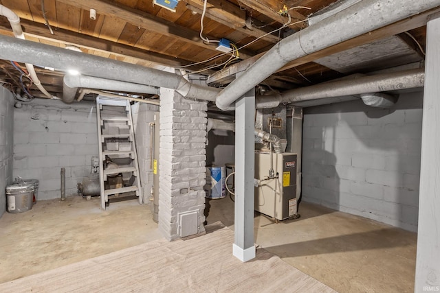 view of unfinished basement