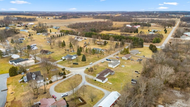 aerial view with a rural view