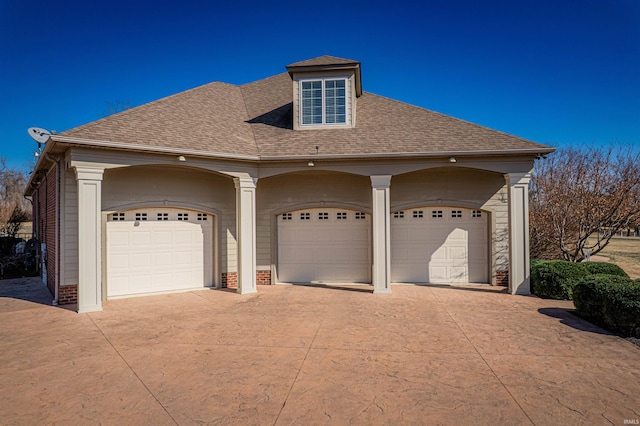 view of garage