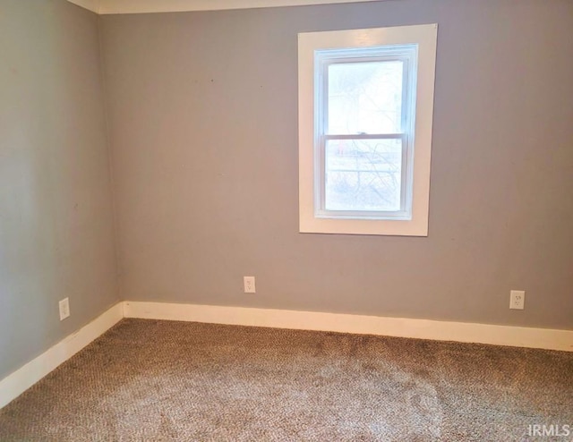 unfurnished room featuring baseboards and carpet flooring