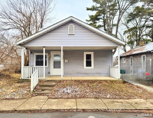 bungalow-style home with covered porch