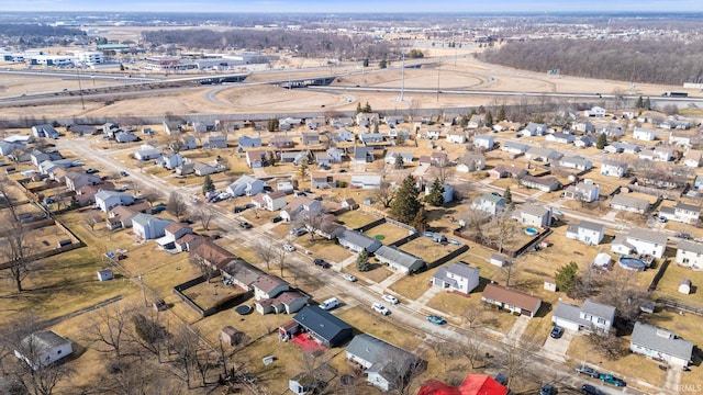 aerial view with a residential view