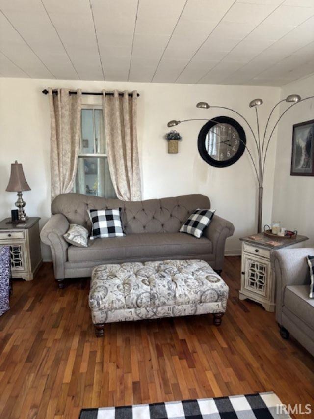 living area with wood finished floors