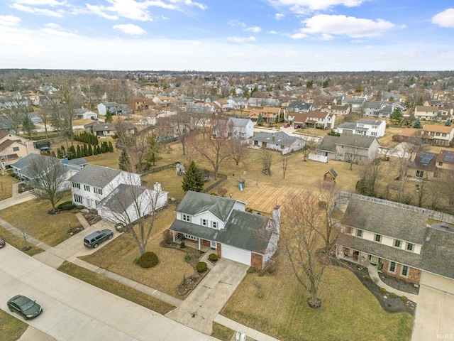 aerial view with a residential view