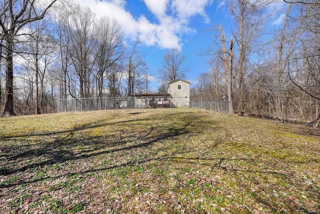 view of yard featuring fence