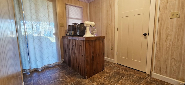 interior space featuring stone finish flooring