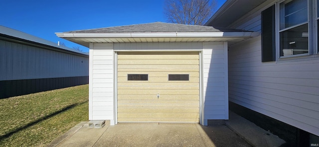 view of garage