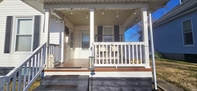 entrance to property with covered porch