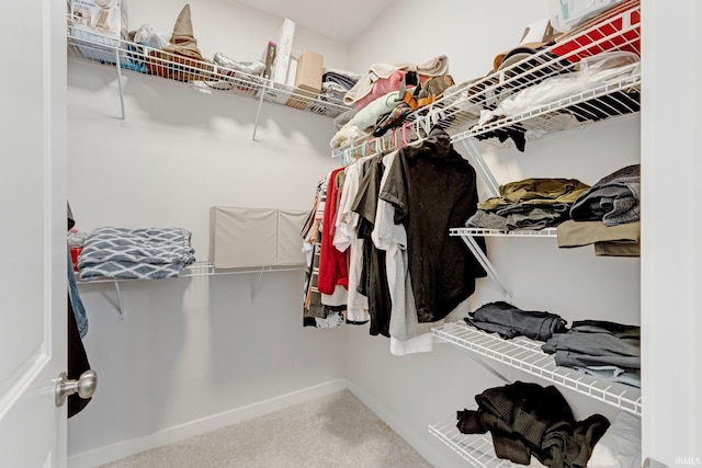 spacious closet with carpet floors