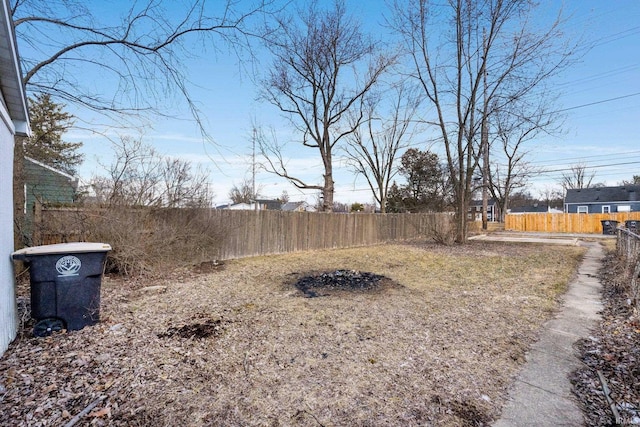 view of yard with fence