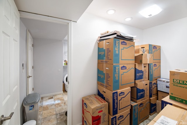 storage room featuring washer / dryer