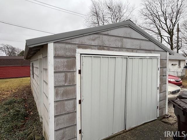 view of shed