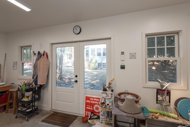 doorway to outside featuring french doors