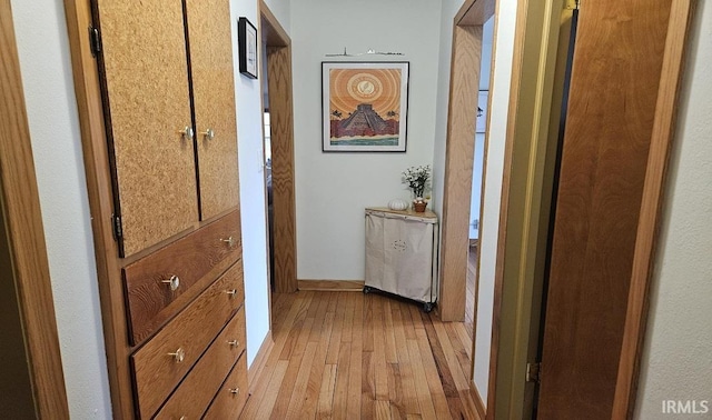 hall featuring light wood-type flooring