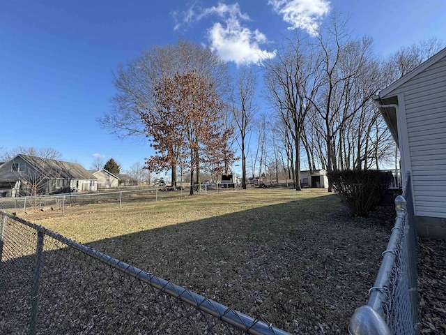 view of yard featuring fence