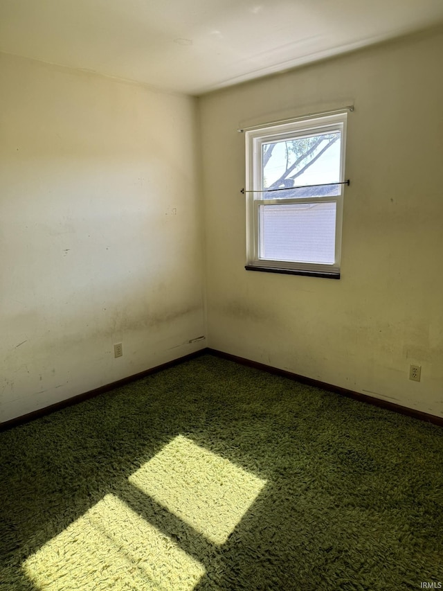 spare room featuring baseboards and carpet flooring