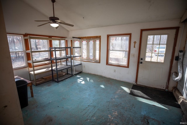 interior space with vaulted ceiling