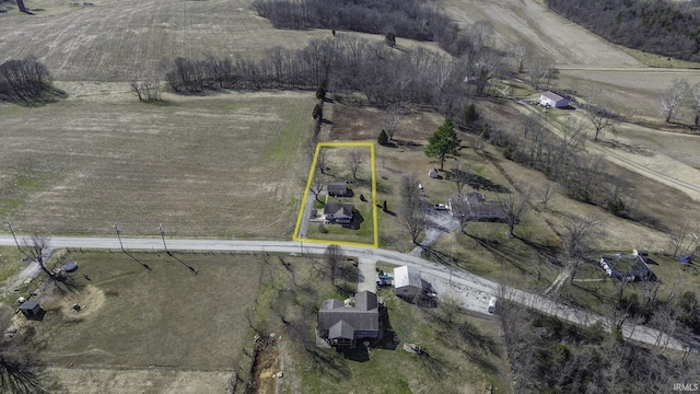 aerial view featuring a rural view