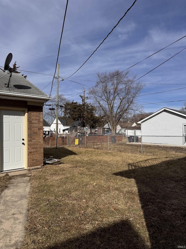 view of yard featuring fence