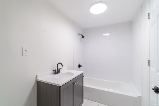 full bath with vanity and shower / tub combination