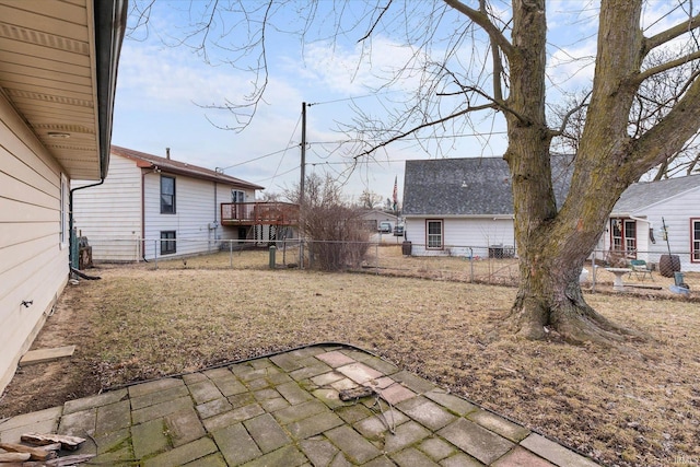 view of yard featuring a patio and a fenced backyard